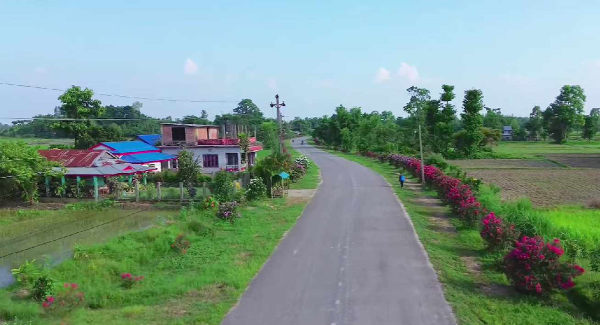 उर्लाबारीको ‘फूल सडक’ : हर्क थेबेको श्रमले टोलको रूप बदलियो